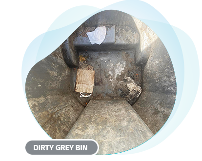 dirty grey bin